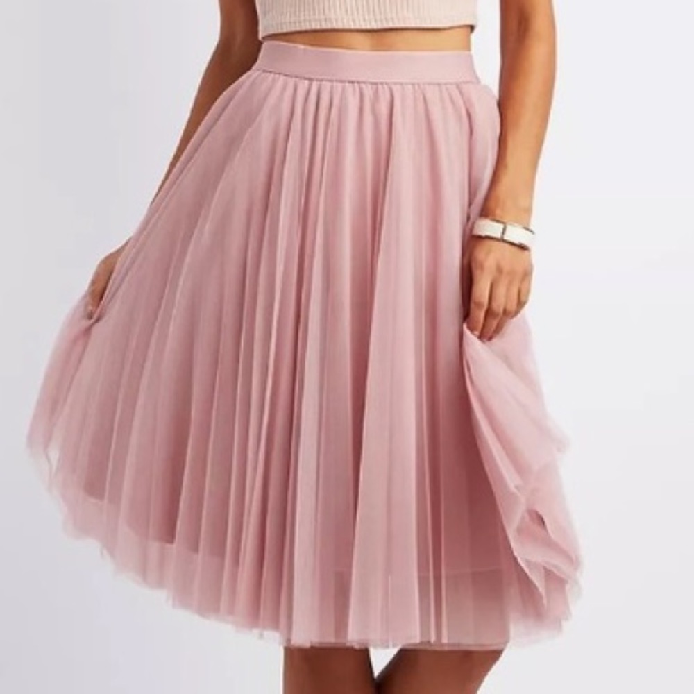 SOLD - Mauve/Dusty Rose Tulle Midi Skirt